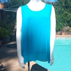 Chico's pretty aqua blouse sz 2.